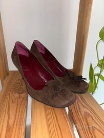 Scarpe con Tacco in Camoscio e Pelle