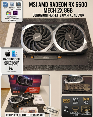 MSI Radeon RX 6600 8GB MECH 2X - Pari al nuovo