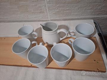 porcellana,6 tazze più bricco latte. ritiro Firenz