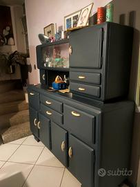 vetrinetta madia anni 60 blu