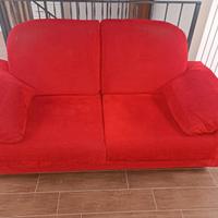  divano e tavolino in vetro 