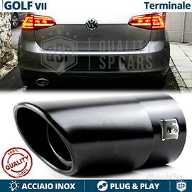 TERMINALE di Scarico OVALE per VW GOLF 7 NERO