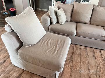 Divano poltronesofà 3 posti con pouf
