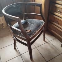 Sedia vintage a pozzetto, originale d'epoca 