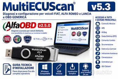 Multiecuscan 5.3 + AlfaOBD 2.5 - diagnosi FULL USB