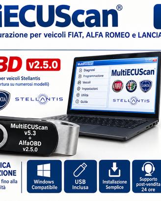 Multiecuscan 5.3 + AlfaOBD 2.5 - diagnosi FULL USB