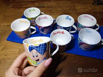 Set tazzine da caffè Biancaneve e i 7 nani