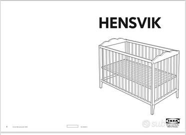 Lettino in legno bianco Ikea Hensvik Arredamento e Casalinghi In