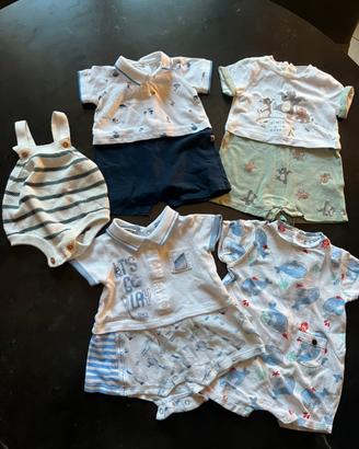 5 pagliaccetti neonati 1-3 mesi