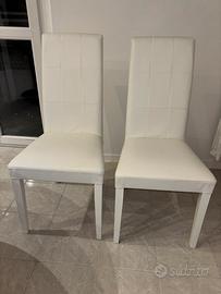 2 Sedie bianche in finta pelle