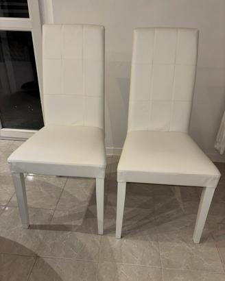 2 Sedie bianche in finta pelle