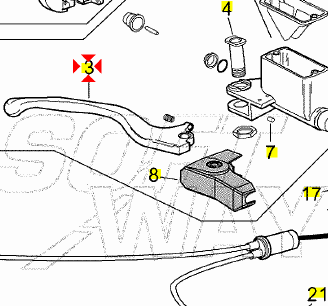 -Leva freno ant Aprilia MX 125 AP8118416