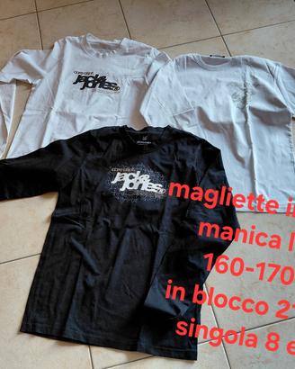 magliette cotone manica lunga 15/16 anni