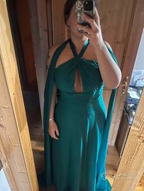 Elegante abito da cerimonia verde Yada Couture tag
