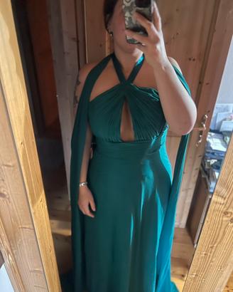 Elegante abito da cerimonia verde Yada Couture tag