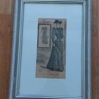STAMPA  SIGNORA CON VESTITO DI INIZIO 1900