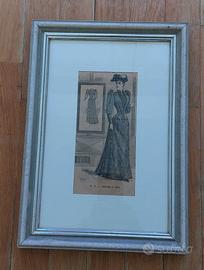 STAMPA  SIGNORA CON VESTITO DI INIZIO 1900