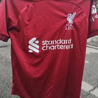 maglietta Liverpool e pantaloncini.