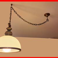 ✨ LAMPADARIO VETRO E OTTONE ELEGANTE Ø40 CM – OTTI