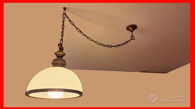 ✨ LAMPADARIO VETRO E OTTONE ELEGANTE Ø40 CM – OTTI