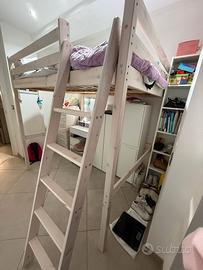 letto a soppalco + materasso 1.60 x 1.90