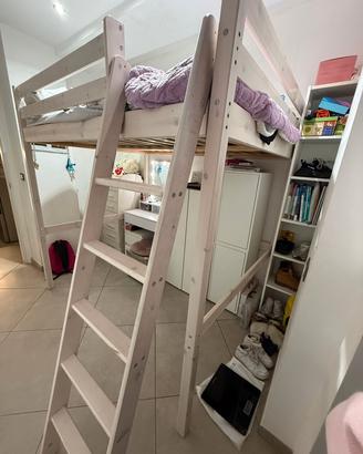 letto a soppalco + materasso 1.60 x 1.90