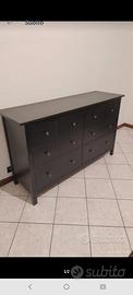 Cassettiera Ikea Hemnes nera 8 cassetti 