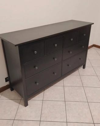 Cassettiera Ikea Hemnes nera 8 cassetti 