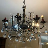 Lampadario classico 10 luci con pendenti in vetro