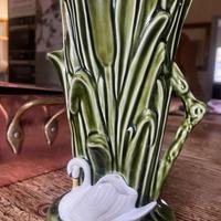 Vaso Vintage SYLVAC 4375 Cigno e Canneti Verde