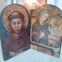 Icona stile Bizantino libro San Francesco Madonna 
