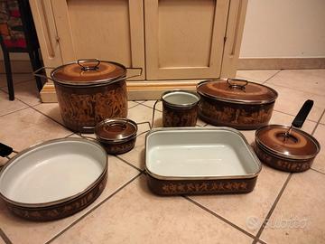 Set pentole smaltate vintage
