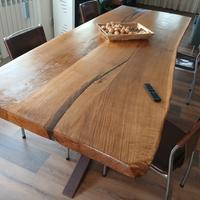 tavolo artigianale rovere resina