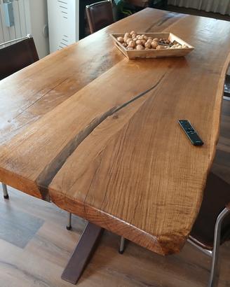 tavolo artigianale rovere resina