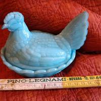 scatola gallina in vetro opalino
