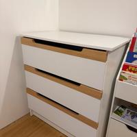 Cassettiera Fasciatoio bianco faggio