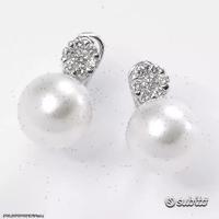 ORECCHINI ORO 18kt. DIAMANTI E PERLE AUSTRALIANE
