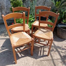  SEDIE  Legno e Paglia 