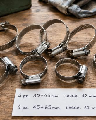 Fascette collari staffe 12mm - Acciaio Inox 8 pz