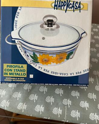 Pirofila con stand in metallo