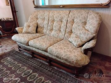 divano 3 posti piu 2 poltrone tessuto gobelin