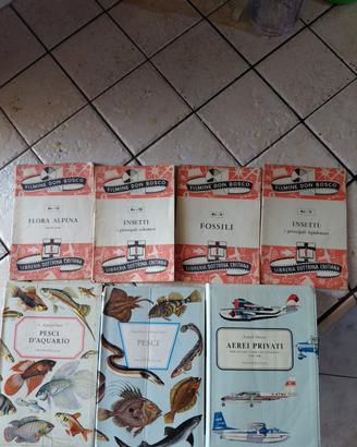lotto libri,pesci ,insetti,fossili,flora alpina,