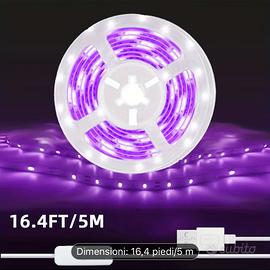 Striscia led luce viola 5 metri con interruttore