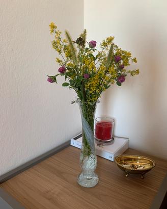 Vaso di vetro trasparente lavorazione craquelé
