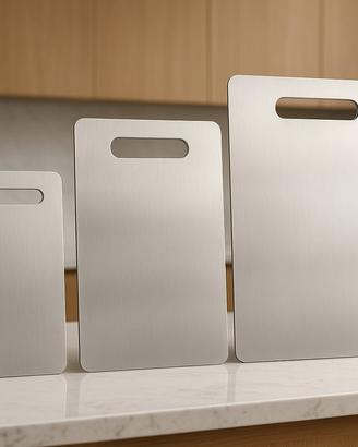 TAGLIERI ACCIAIO INOX 304 -Set 3pz- MADE IN ITALY