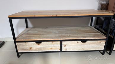 Mobiletto stile industrial con 2 cassetti