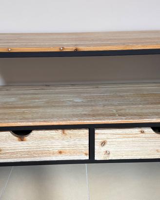 Mobiletto stile industrial con 2 cassetti