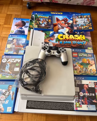 PS4 slim 500gb glacier white, joystick e giochi