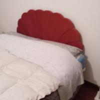 Letto matrimoniale  velluto rosso 140x200
