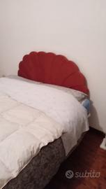 Letto matrimoniale  velluto rosso 140x200